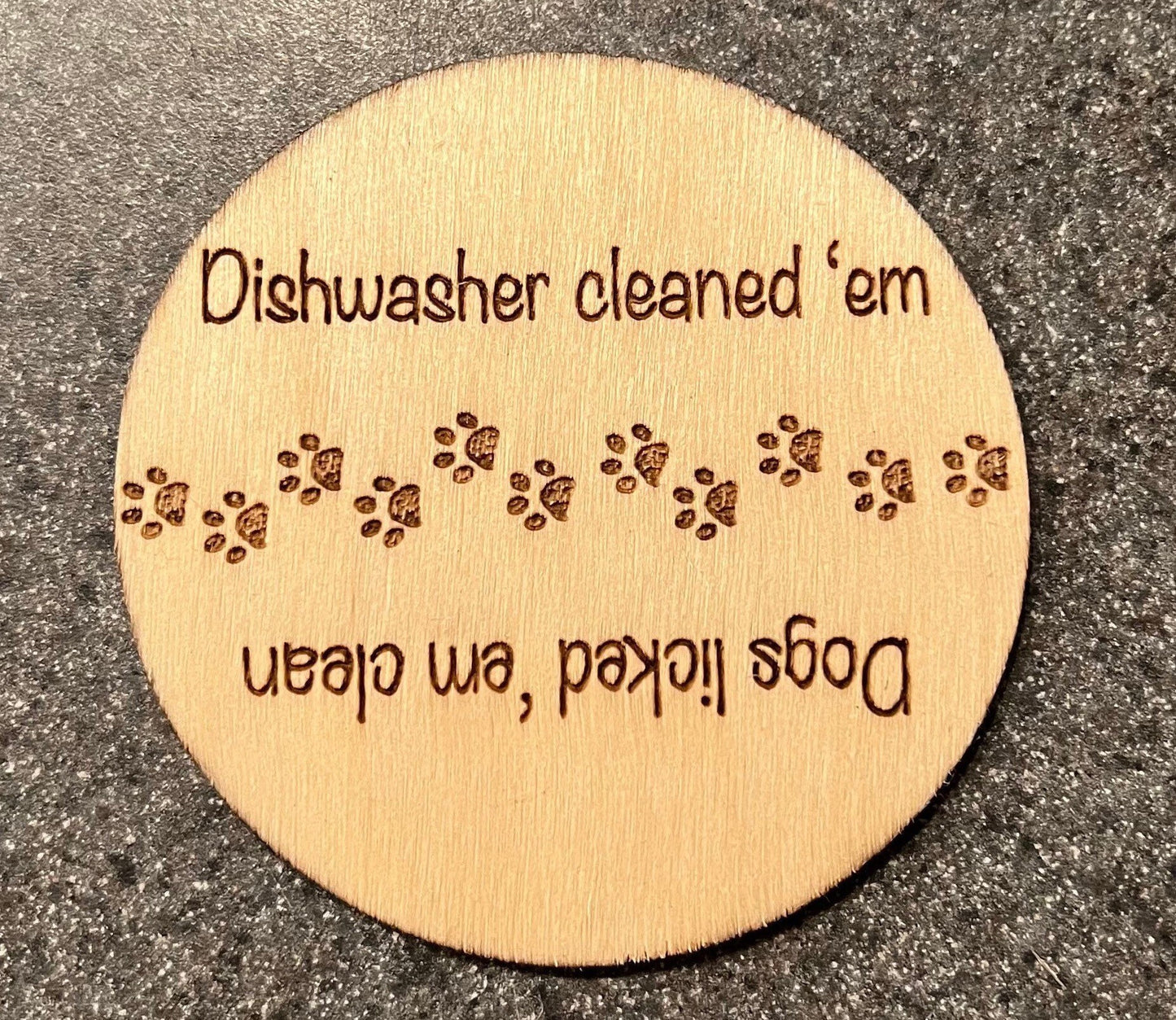 Dogs licked them clean Dishwasher Magnet, Laser Engraved